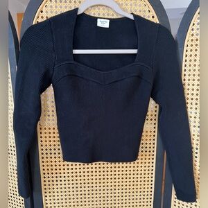 Abercrombie & Fitch Black ribbed Knit Top